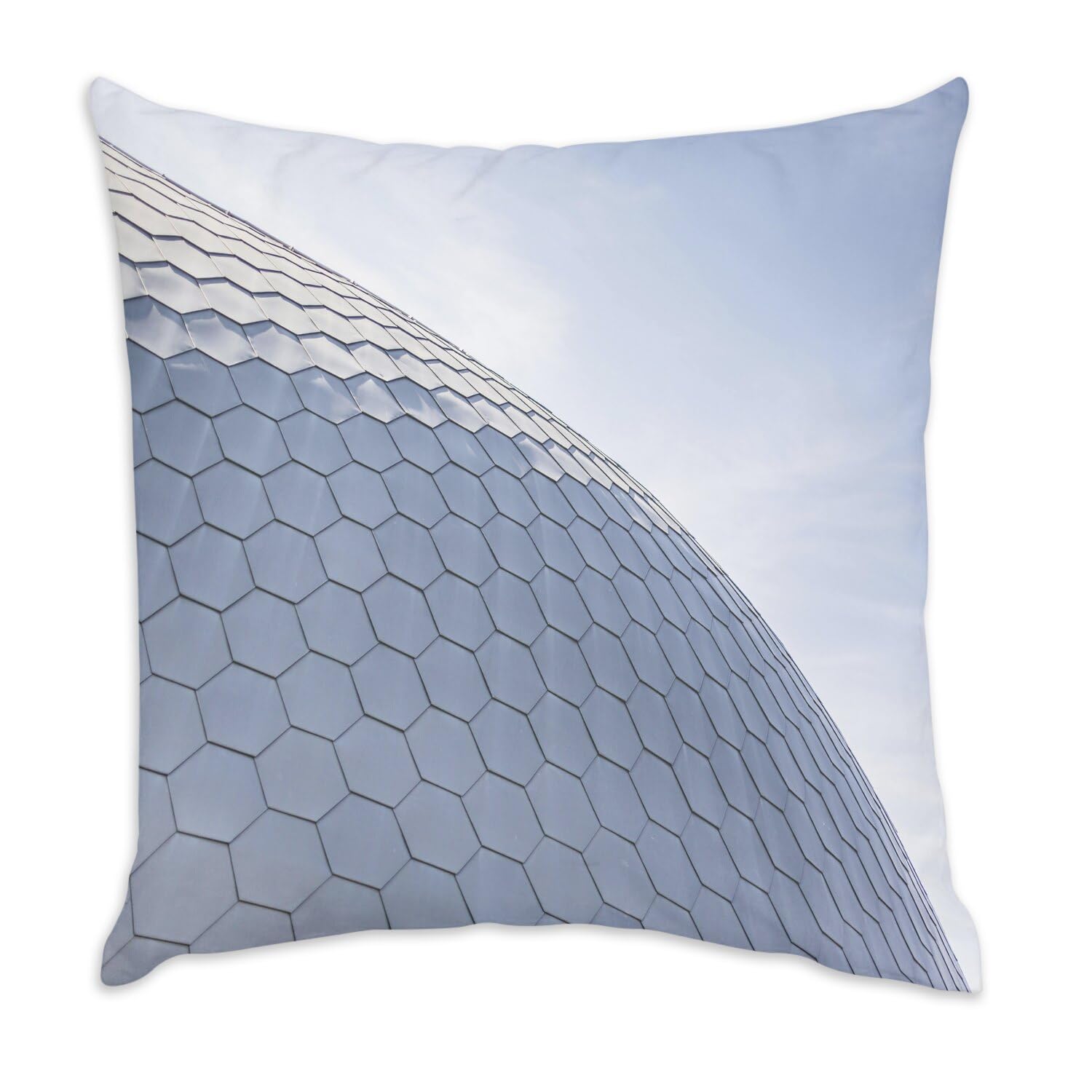 Coussin velours blanc à relief hexagonal pour sublimer votre salon