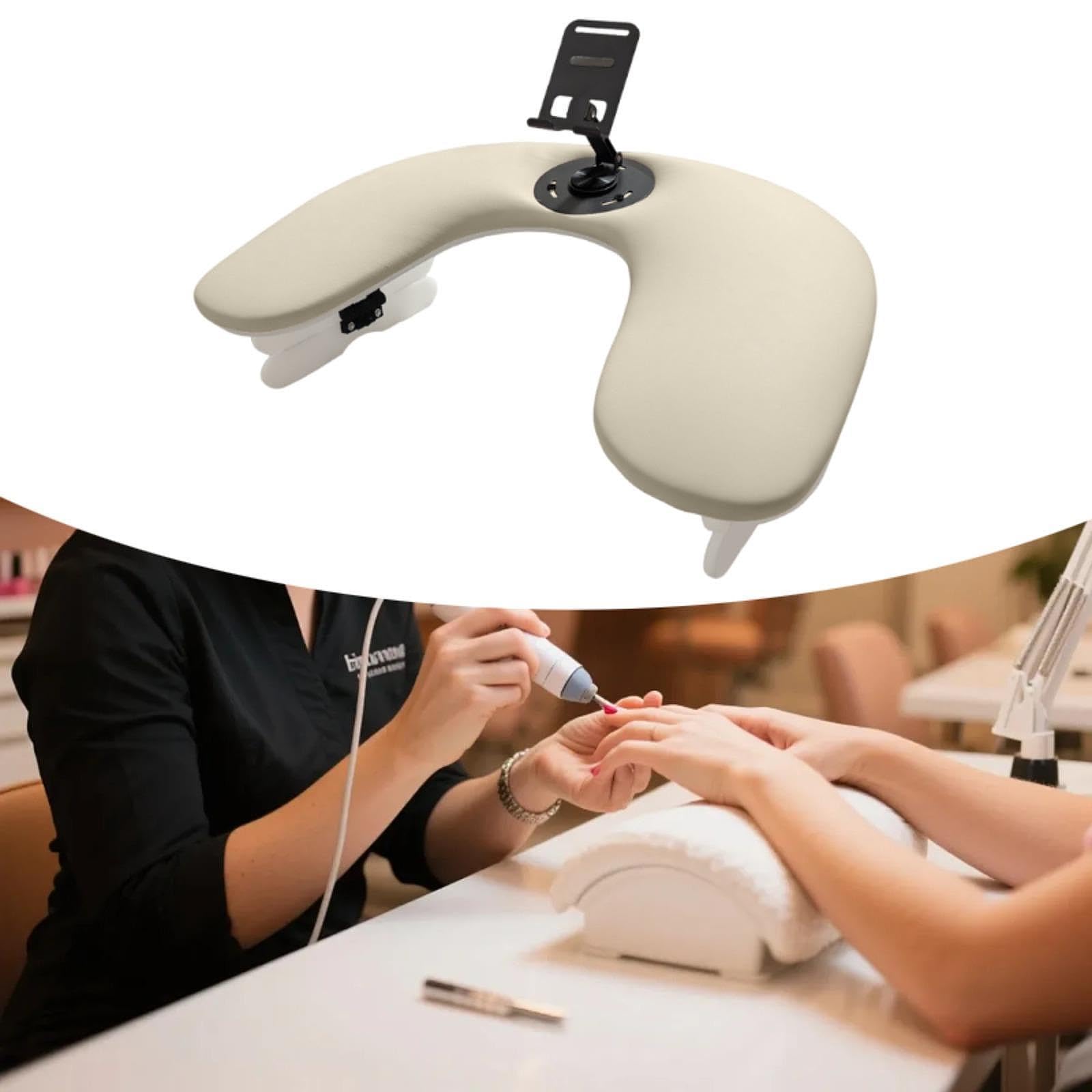 Oshhni Poggiabraccia per Unghie, Cuscino Poggiamano per Unghie, per Uso in Salone E a Casa, Cuscino per Unghie, Cuscino per Manicure, Albicocca con Staffa