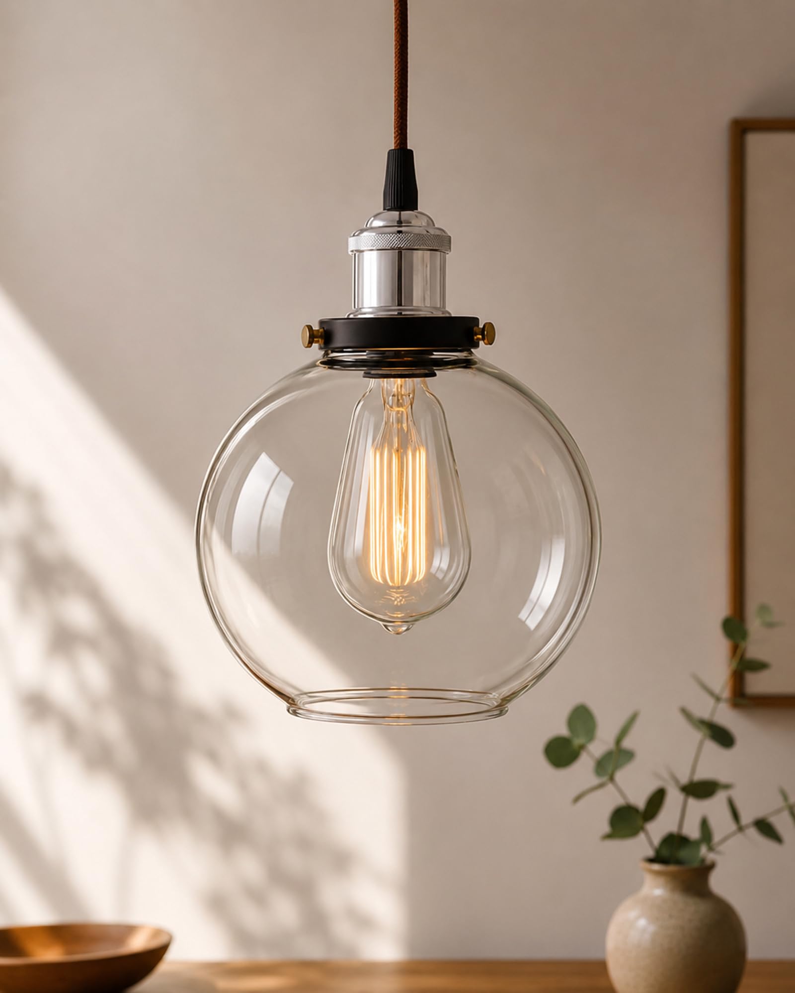 Vintage Yellow Pendant Light - Retro Industrial Chandelier -16