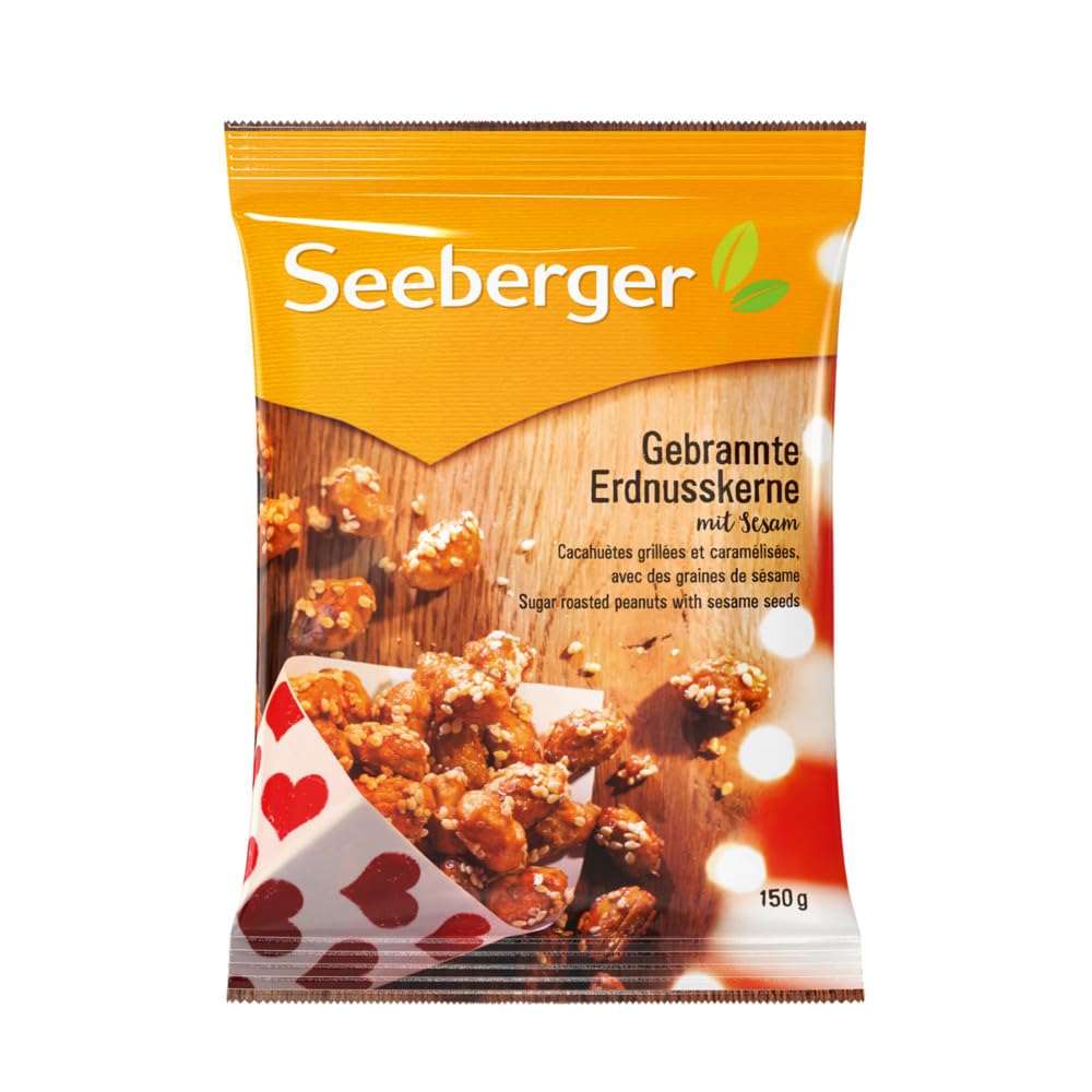 Seeberger Cacahuètes grillées et caramélisées avec des graines de sésame (Sachet de 12 x 150 g)