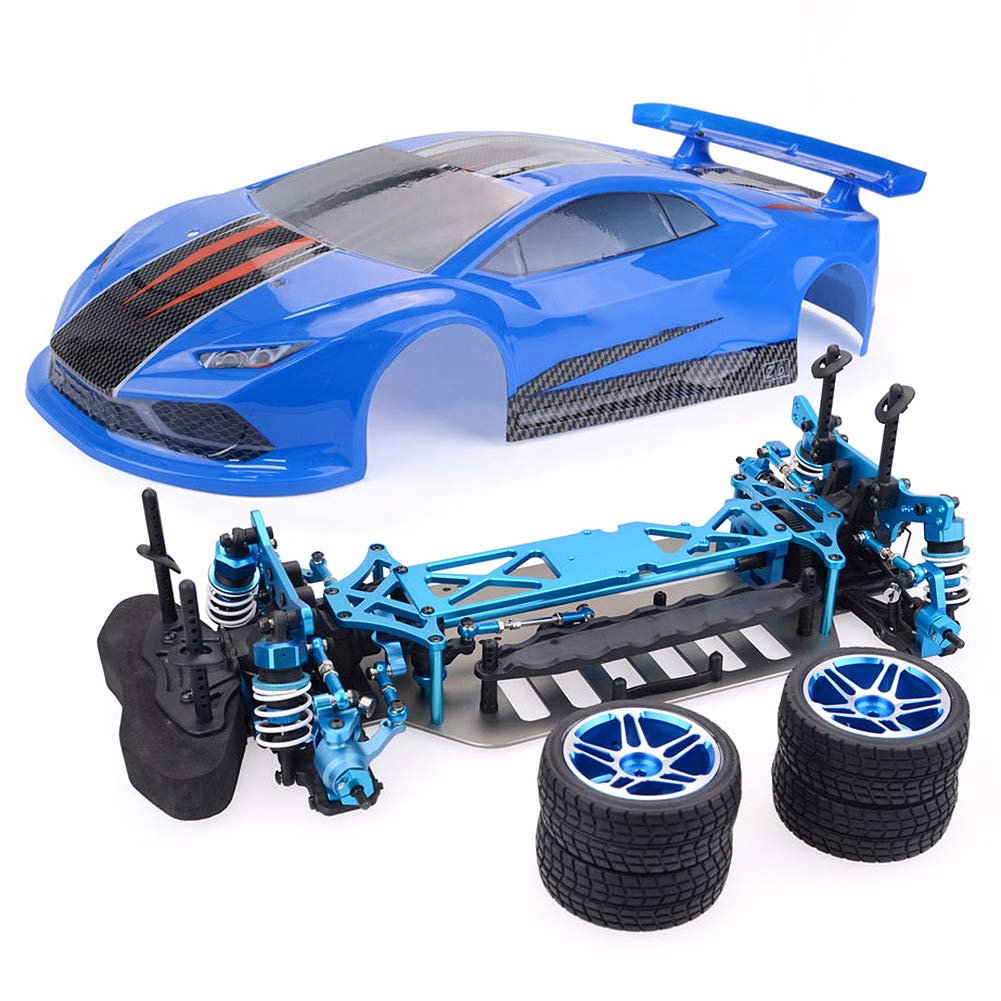 ZD Racing 1/10 Zestaw samochodowy RC z napędem na 4 koła W pełni zmontowane podwozie ze stopu aluminium Wysokowydajne gumowe opony dla entuzjastów hobbystów Dzieci Dorośli (Blue)
