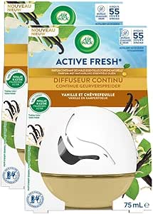 Air Wick Lot de 2 Diffuseurs Continus Active Fresh Vanille - Flacon de ...