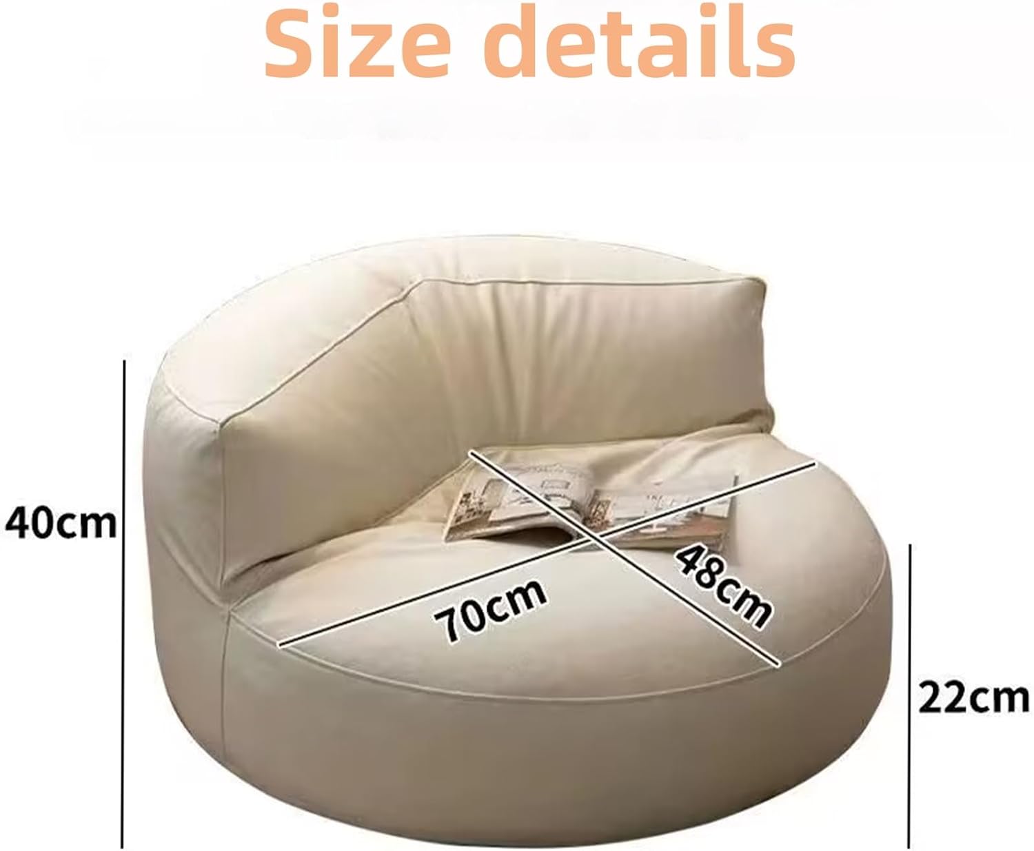 JWSYBD Grey Bean Bag Chair and Pouffe for Adult with Filling Included, Easy to clean and high resilience Furniture Sofa Couch Lounge Reading for Living Room Home (black,Regular style) 3 61gVFUZ3J L. AC SL1500