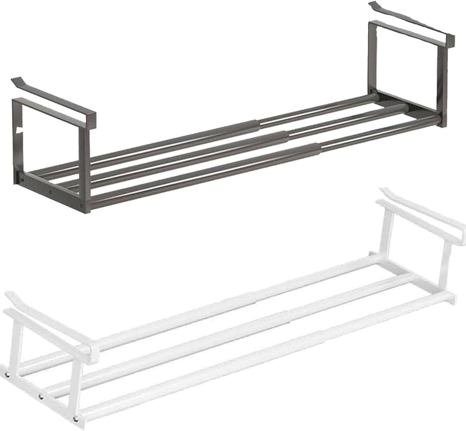 Slimdescent Hanging Under Cabinet Shelf Slimdescent Cabinet Telescopic Shelf Shoes Multifunctional Adjustable Retractable(2pcs-c)