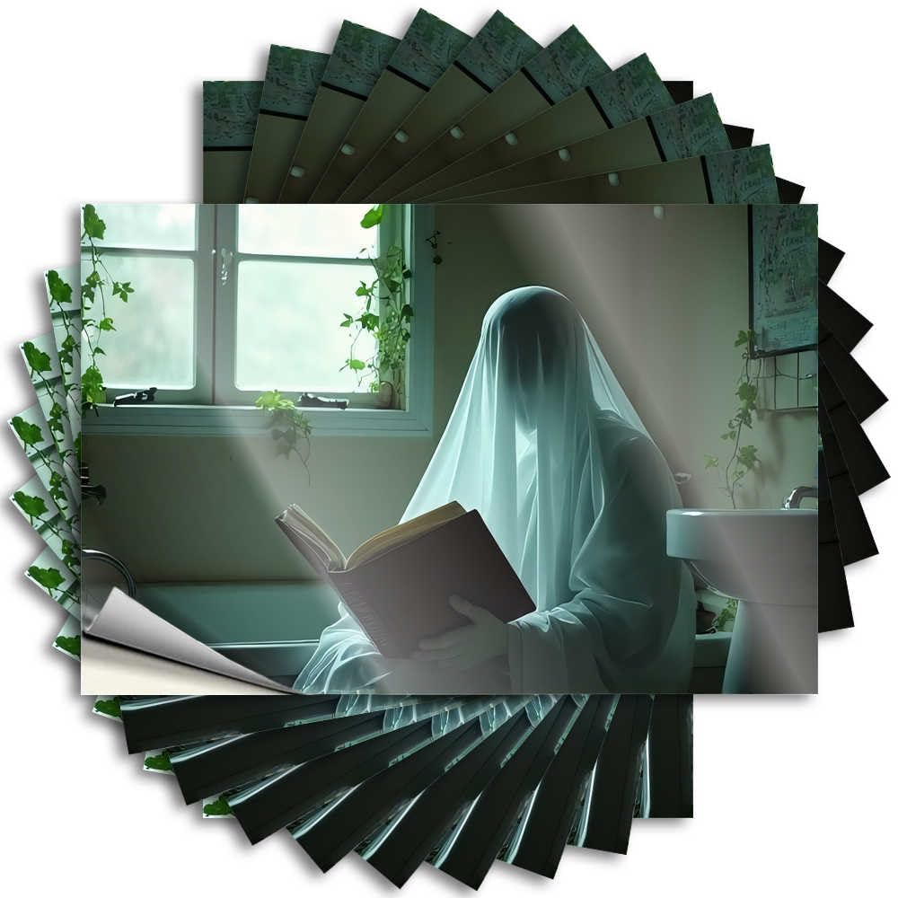 Vintage Home Decor Adult Bumper - Ghost Reading By The Window Window Waterproof Vinyl Sticker(12X18CM)