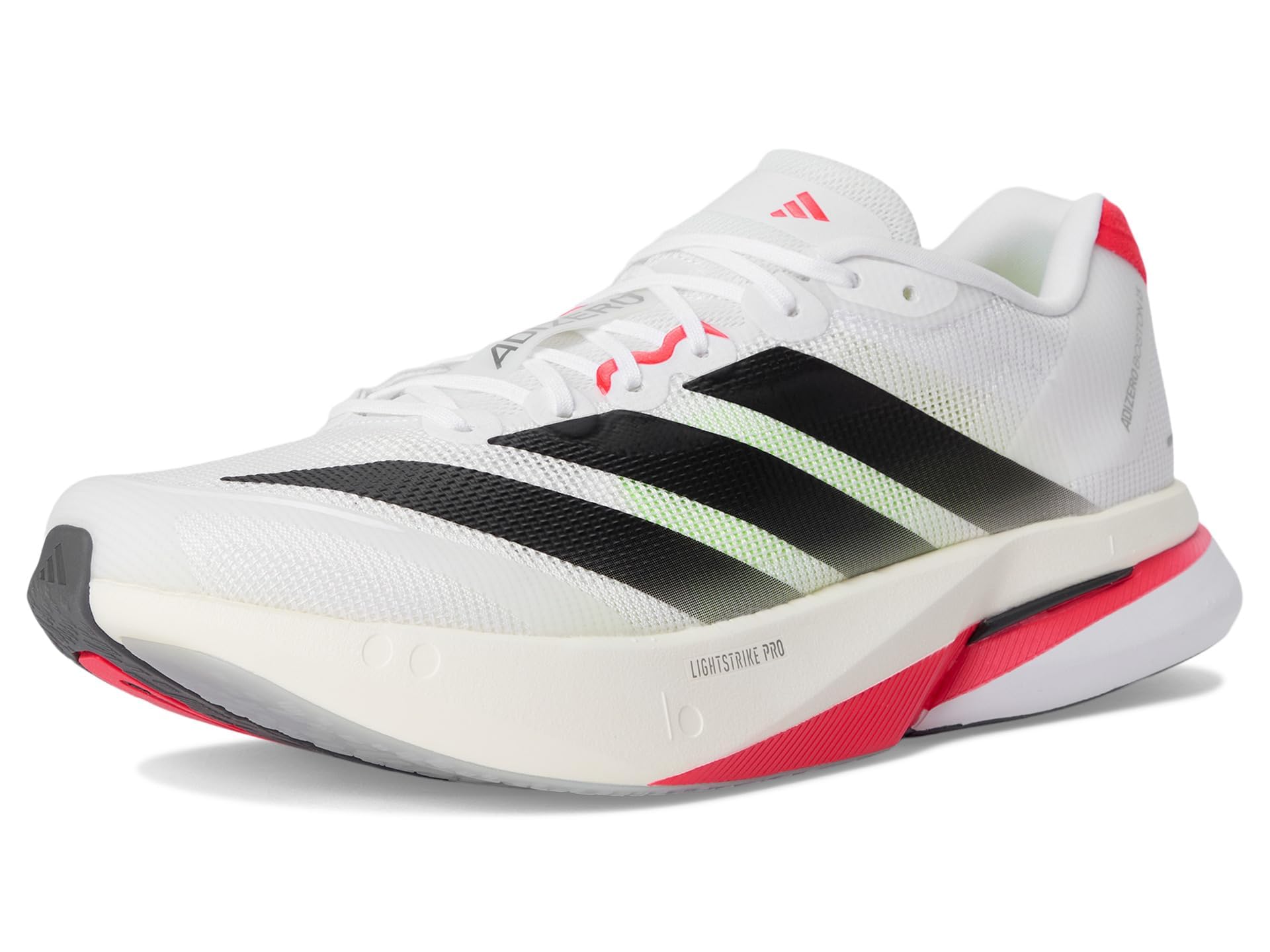 Adidas Mens Adizero Boston 13 Running Shoes Sneaker White Black