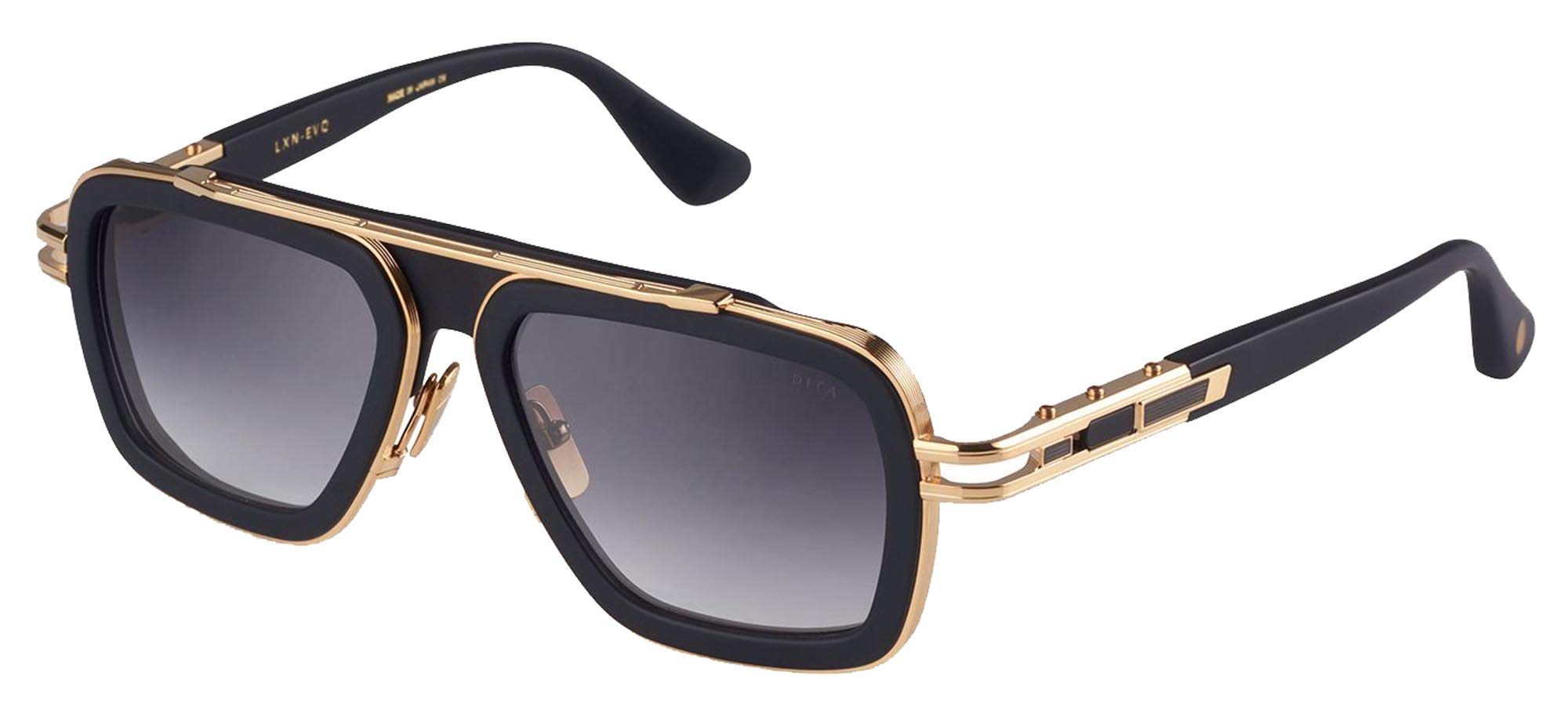Dita LXN-EVO Matte Black Yellow Gold Dark Grey To 54 19 145 unisex Sunglasses