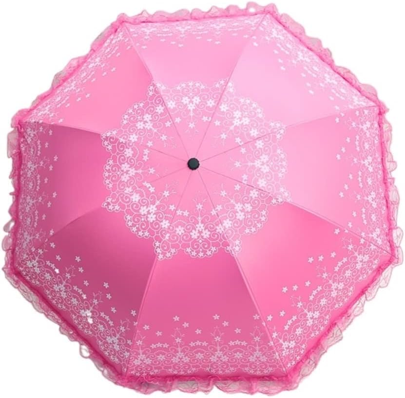 Portable Umbrella for Travel Manual Folding Umbrella Sunny and Rainy Umbrella Protection Uv Black Coating Parasol Anti Uv Umbrella for Women Umbrella Outdoor(D)