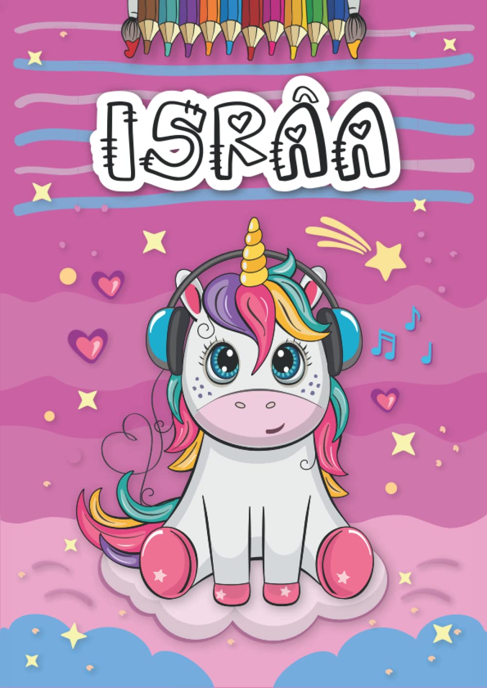 Isrâa: Livre de coloriage personnalisé pour Isrâa | Licorne | Cadeau d'anniversaire pour fille ... | 4 à 8 ans | 25 motifs de licorne avec le prénom Isrâa, Grand format A4 (21 x 29.7 cm)