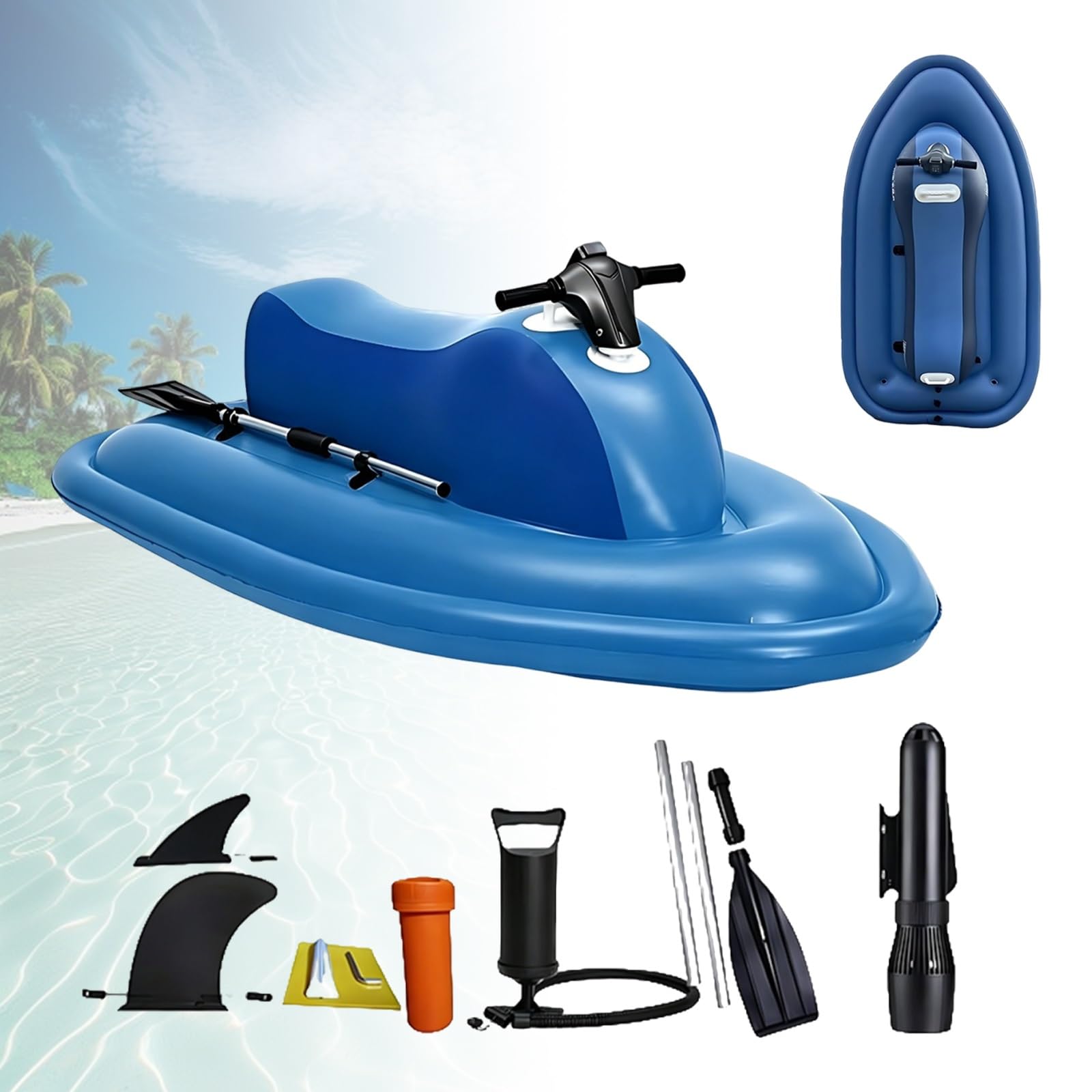 Bateau Motorisé Gonflable 3-en-1 pour Adulte, Scooter sous-Marin Portatif pour Plongée Snorkeling, Planche de Surf Électrique 10 Vitesses, Ensemble de Loisirs Nautiques pour Croisière Lac