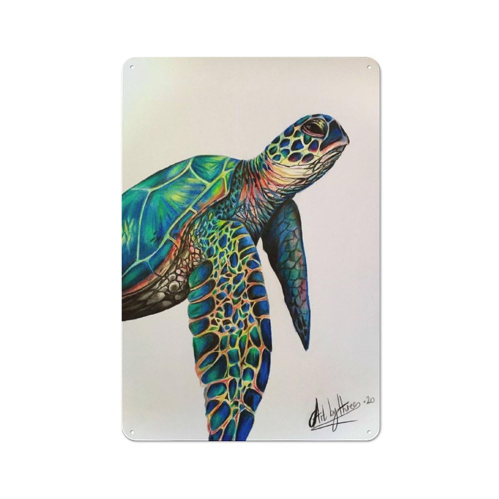 Junmoney Sea Turtle Retro Kitchen Metal Sign 30X20cm Featuring Bistro Wall Plaque For Restaurant, Kitchen, Counter Or Breakfast Nook