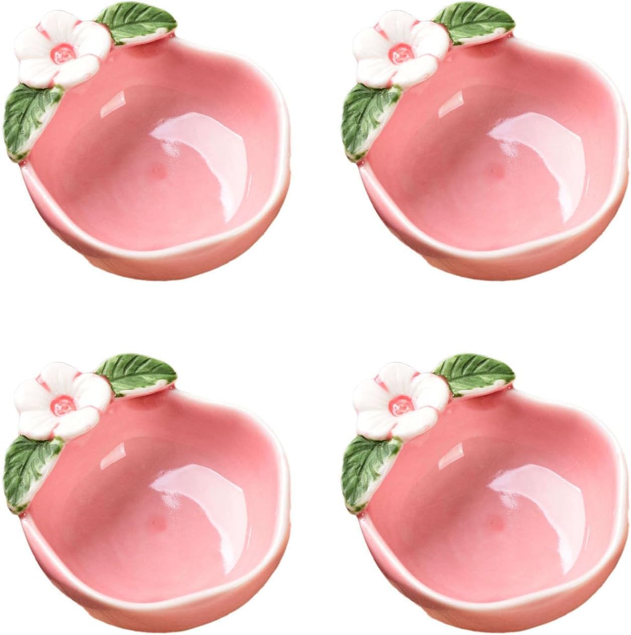 Keramik-Dipschalen, Sojasaucenschalen, Keramik-Dipschalen, Pflaumenblüten-Sushi-Sojasaucenschale, Soßenschalen mit Eis-Crackle-Glasur, Soßenschalen for Dippen, 4 kleine kleine Soßenschalen for Dippen(