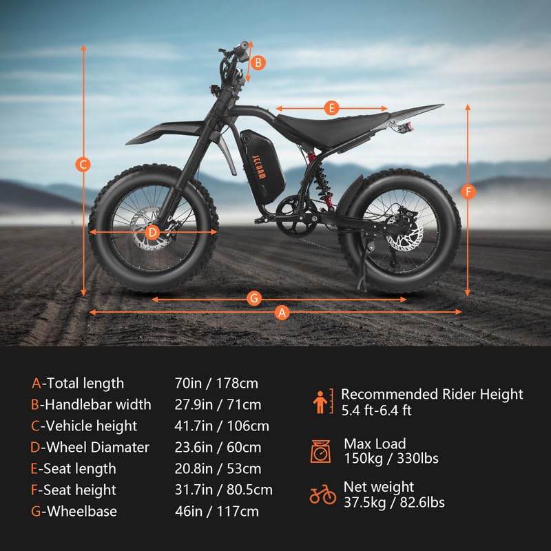 Image of 1200W 48V Electric Bike for Adults 15.6AH Removable Lithium Battery 44.2 Mph Max Speed 20 inchx4 inch Fat Tires 5-Speed Gears 7s Shimano Hydraulic Brakes Aluminum Frame with Rear Rack & Fenders Scarlet