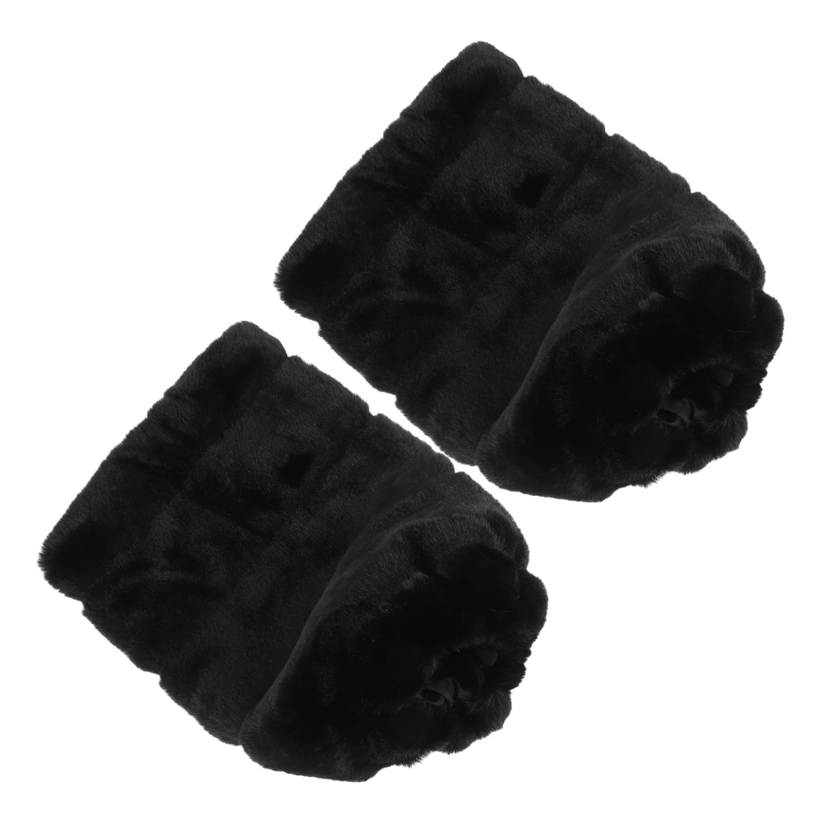 HEMOTON Scaldamuscoli in Pelliccia Sintetica Donna per Stivali Lunghi 30cm | Morbido Pelo Sintetico Effetto Coniglio, Nero, 1 Paio, per Freddo Invernale e Uso Outdoor, Donna e Ragazza