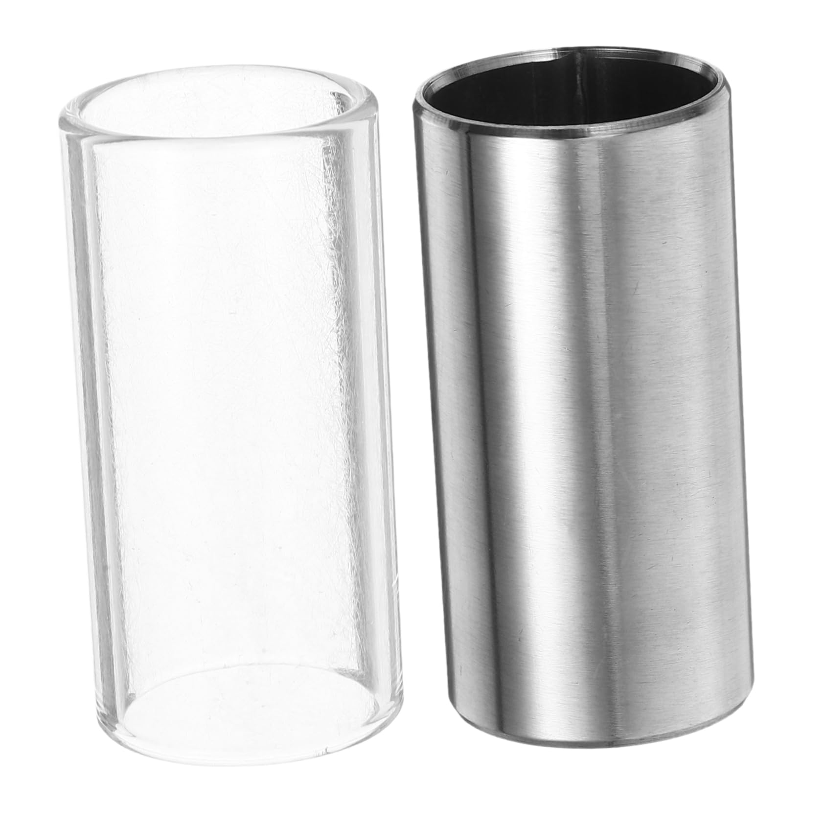 Garneck 51mm Glass and Stainless Steel Guitar Standard Guitar Slide Stick for Acoustic
