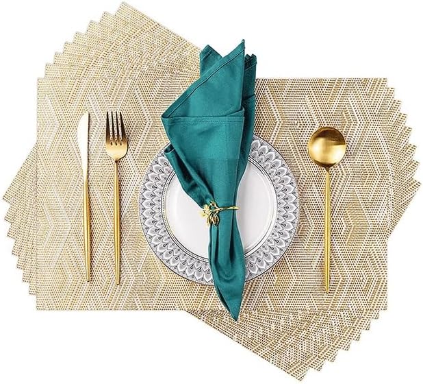 Placemats Table Mats Square Woven Plastic Vinyl Place Mat Kitchen Decorative(White-Dinosaur Doodle4)