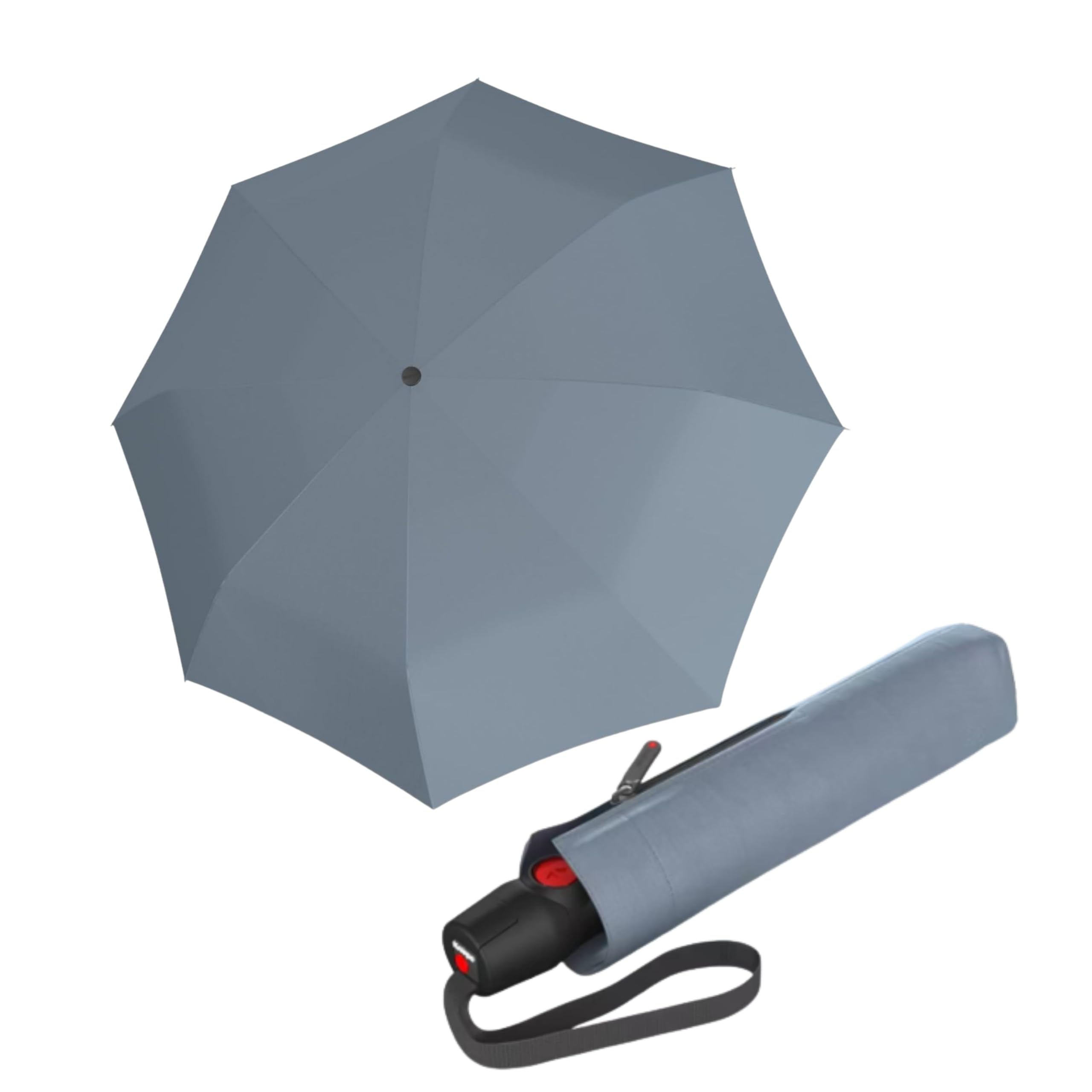 Knirps T.200 Duomatic Compact Rain Umbrella in Fog– Wind Tunnel Tested to 93 mph, Aluminum Steel Fiberglass Frame, 38in Canopy, OEKO-TEX,