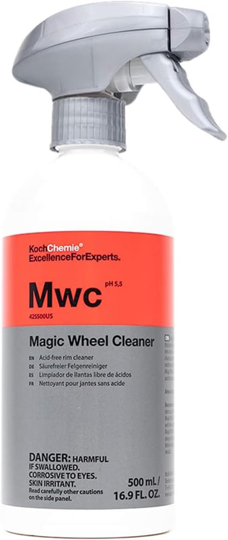 KOCHCHEMIE Magic Wheel Cleaner - Powerful Rim and Rim Well Cleaner; Acid-free, visible red discoloration, excellent adhesion and viscosity to dissolve iron particles (500 ml)