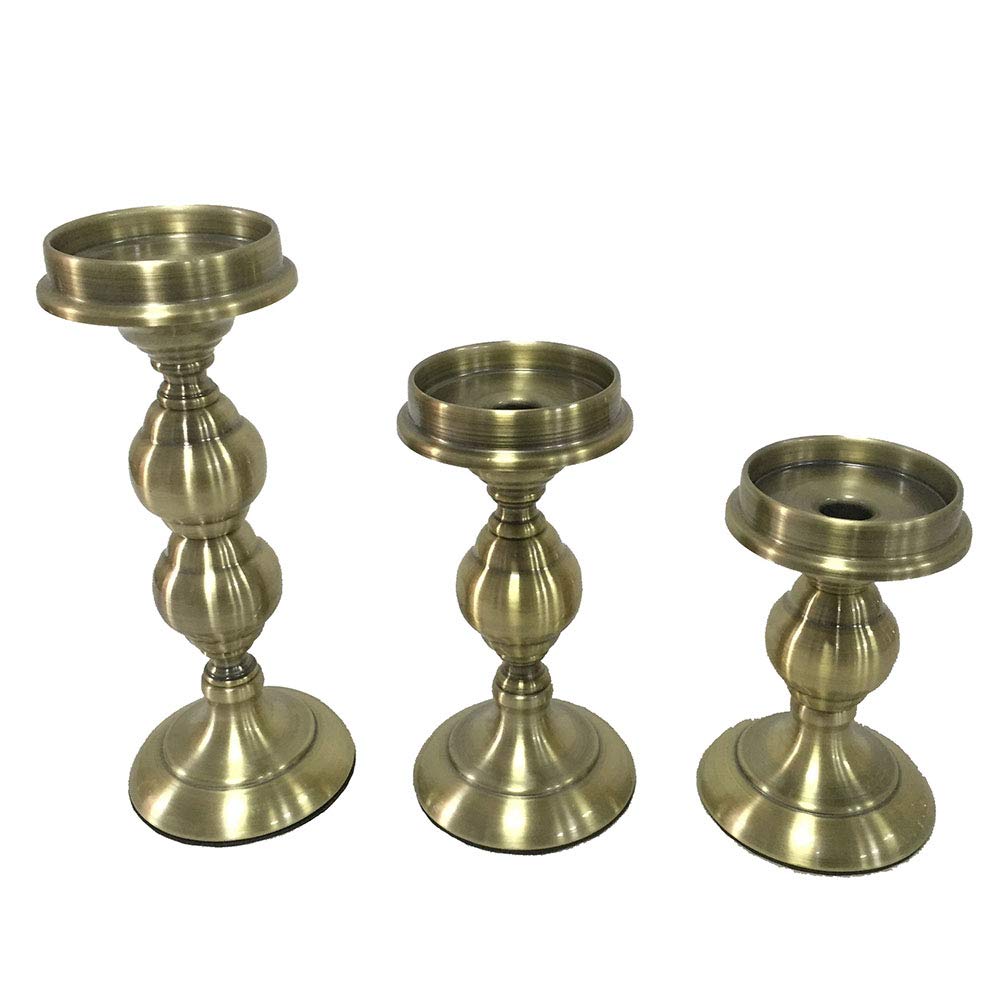 Kerzenhalter-Hardware, Kerzenständer, Bronze, 3-teiliges Set, rostet Nicht, verblasst Nicht, wunderschön gestaltetes Kerzenständer-Set für Partys, Zeremonien, Hochzeiten