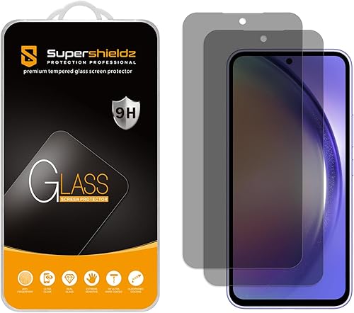 Supershieldz Paquete de 2 protectores de pantalla antiespía diseñado para Samsung Galaxy A54 5G, vidrio templado, antiarañazos, sin burbujas