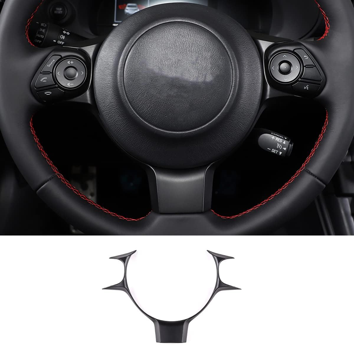 Steering Wheel Frame Cover Trim Compatible with Subaru BRZ ZC6 ZD8 2017-2022 ABS 1PCS Interior Steering Wheel Decorative Accessories (ABS Carbon)