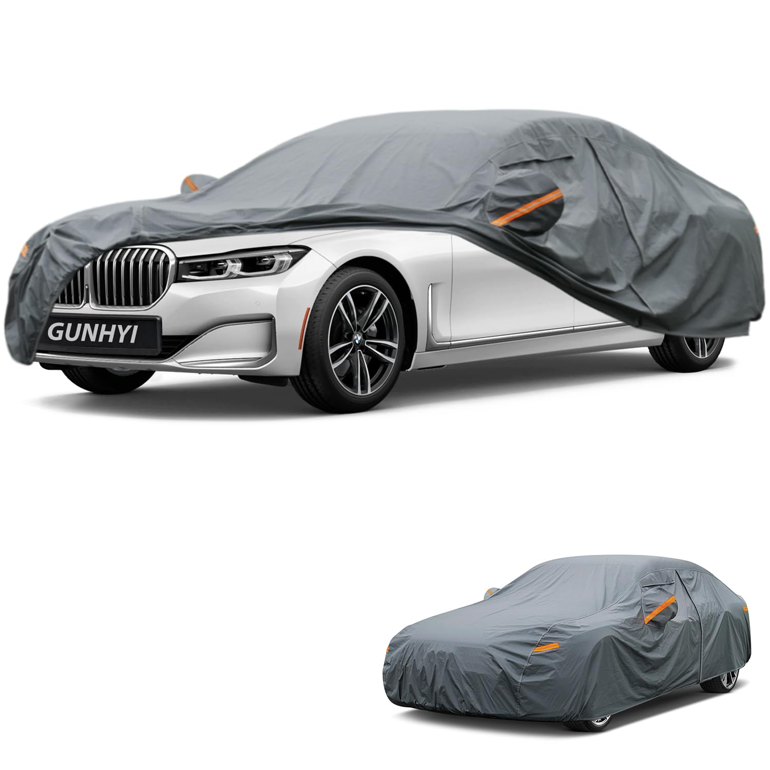GUNHYI Premium Car Cover Custom Fit BMW 7-Series(1977-2001), 16 Layers Heavy Duty Car Cover Waterproof All Weather with Zipper Door for Sun Rain Snow Dust Uv Protection