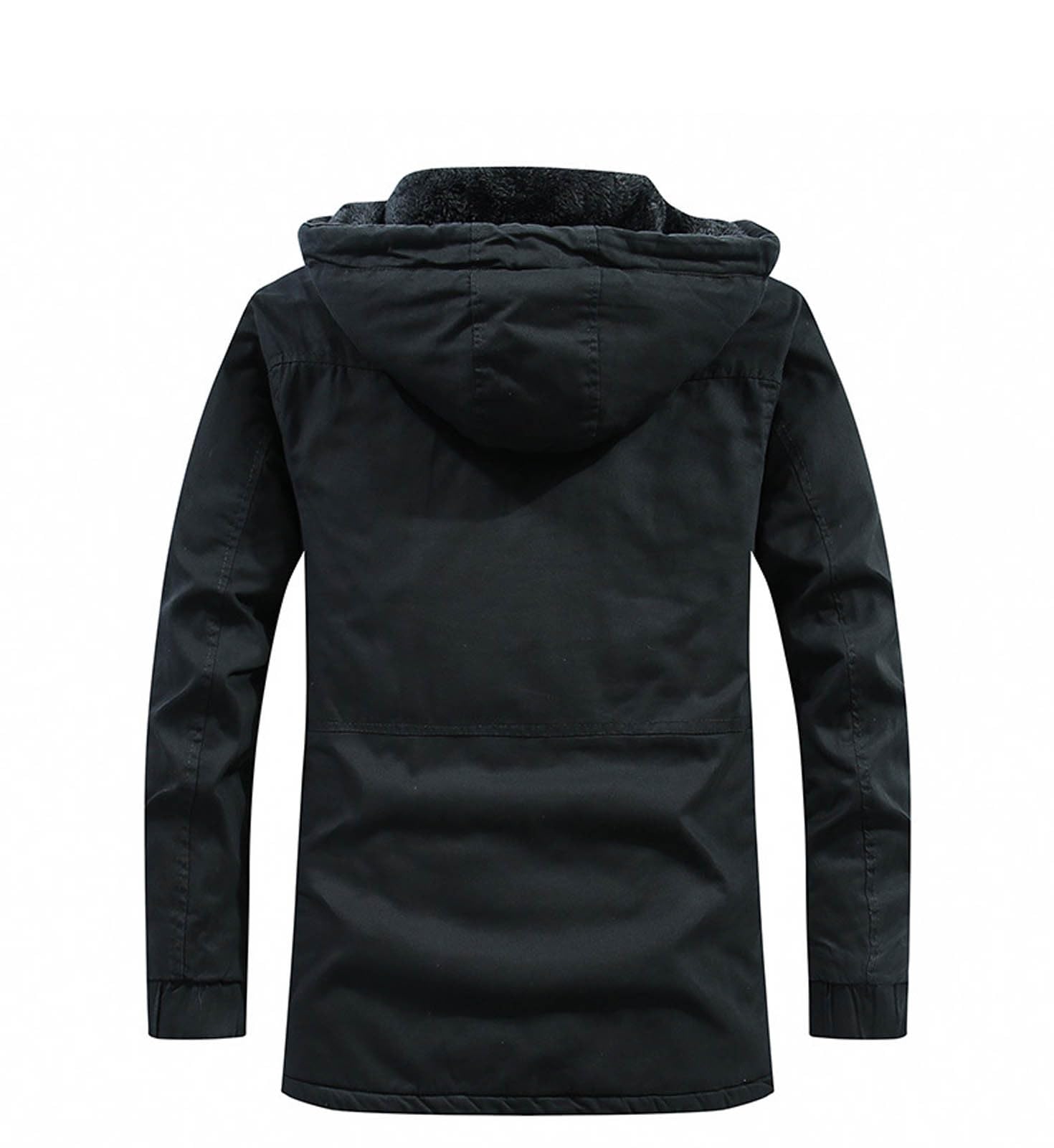 Winterjacke Fleece Futter Herren, Winterparka Herren Warm, Gefütterte Jacke Mit Kapuze Übergangsmantel Mit Taschen Klassischer Arbeitsjacke Thermo Herrenmantel Outdoorjacke Parker Sportjacke