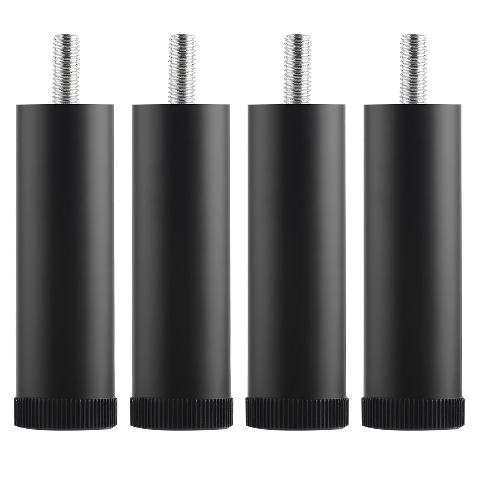 4 Pack Adjustable Furniture Legs M6/M8/M10 Screw Thread Couch Replacement Leveling Feet For Bed, Sofa, Cabinet Support Leg With Non-Slip Foot Cup(Black,12cm(M10screw))
