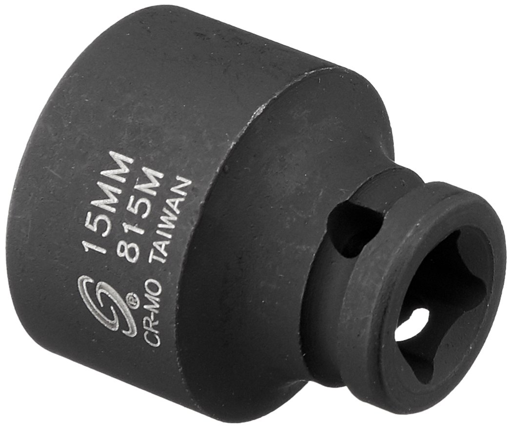 Sunex 815m 1/4-Inch Drive 15-Mm Impact Socket