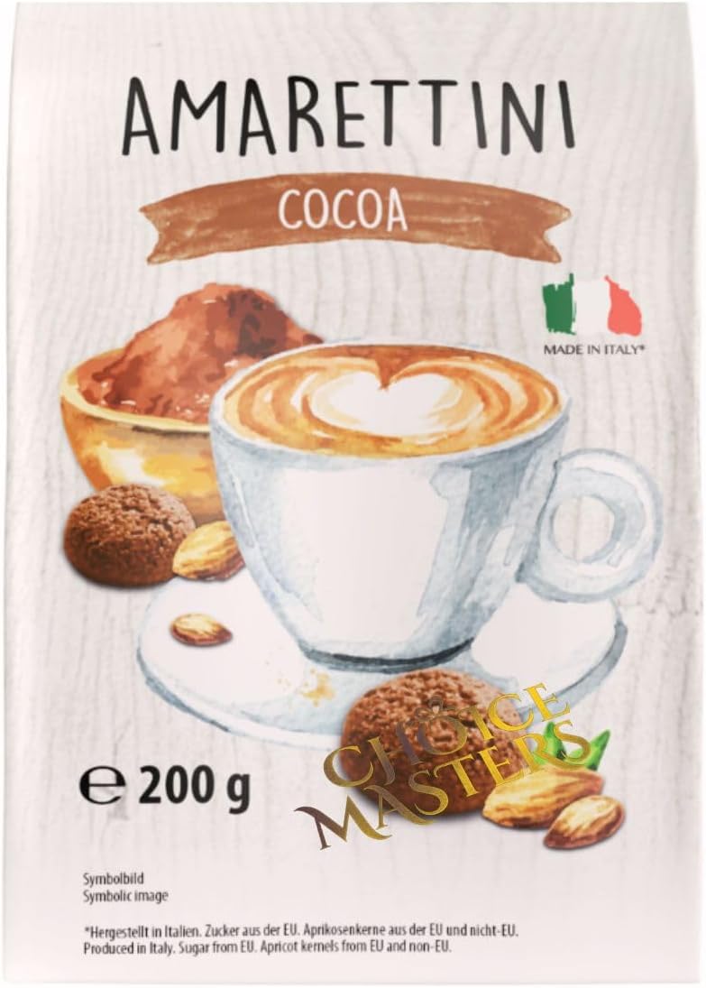 Amaretti Biscuit Gift Traditional Crunchy Amarettini Cocoa Biscuits Classic Authentic