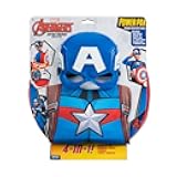 Marvel Captain America Superpower Pak - Backpack with 12-inch Removable Plastic Shield, Throwing Discs, Long Sleeve Costume Top, and Plastic Mask Multi - Youth Medium