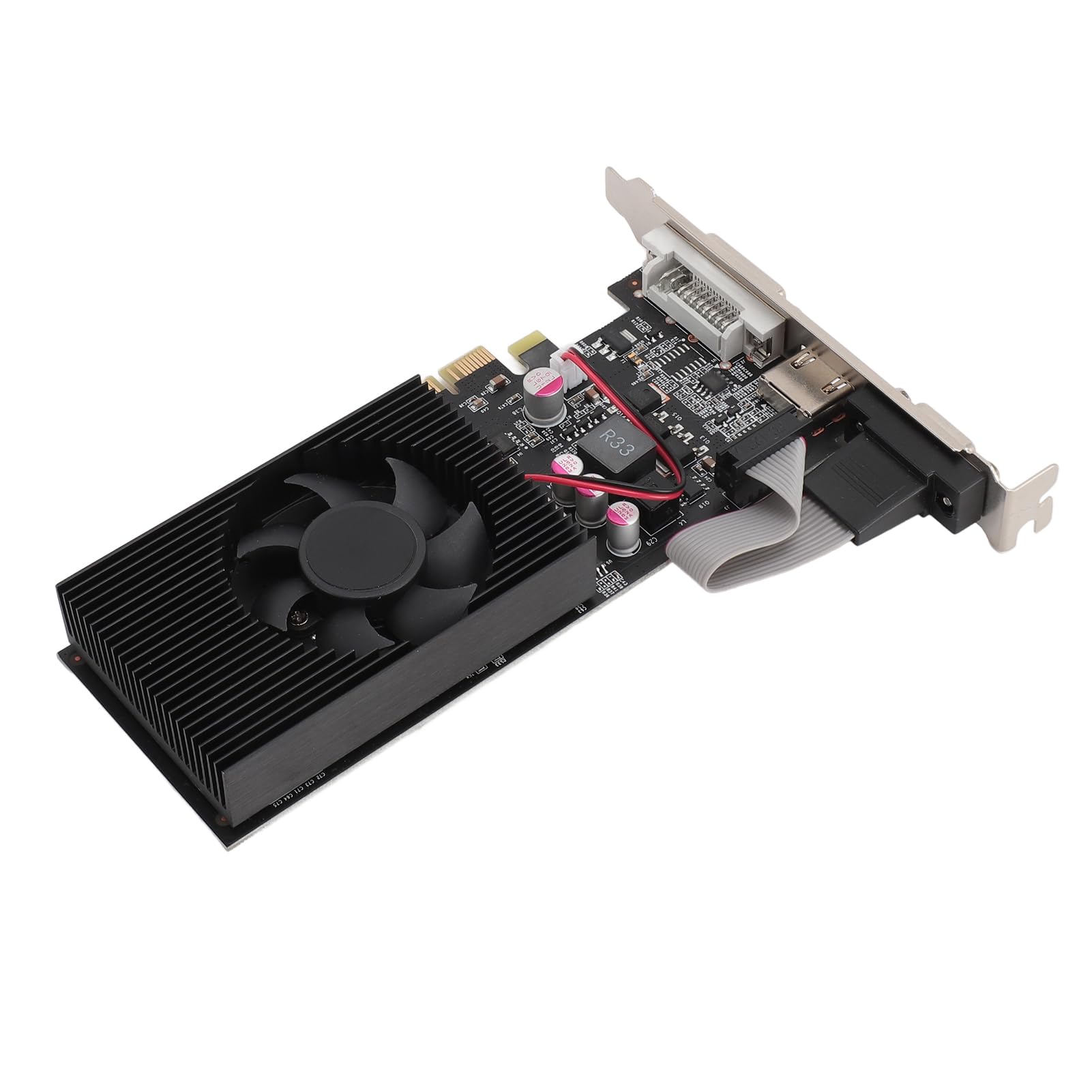 Schede Grafiche per Computer, Scheda Video con Ventola di Raffreddamento PCIE 2.0 16x Gaming Graphics Scheda GT730 4GB GDDR3 Scheda Grafica a 128 Bit Scheda Grafica a Basso Profilo per Vittorie 10 11