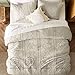 Bedsure Boho Comforter Set King - Beige Tufted Bedding Comforter Set, 3 Pieces Farmhouse Shabby Chic Embroidery Bed Set, Curled Pattern Comforter for All Seasons