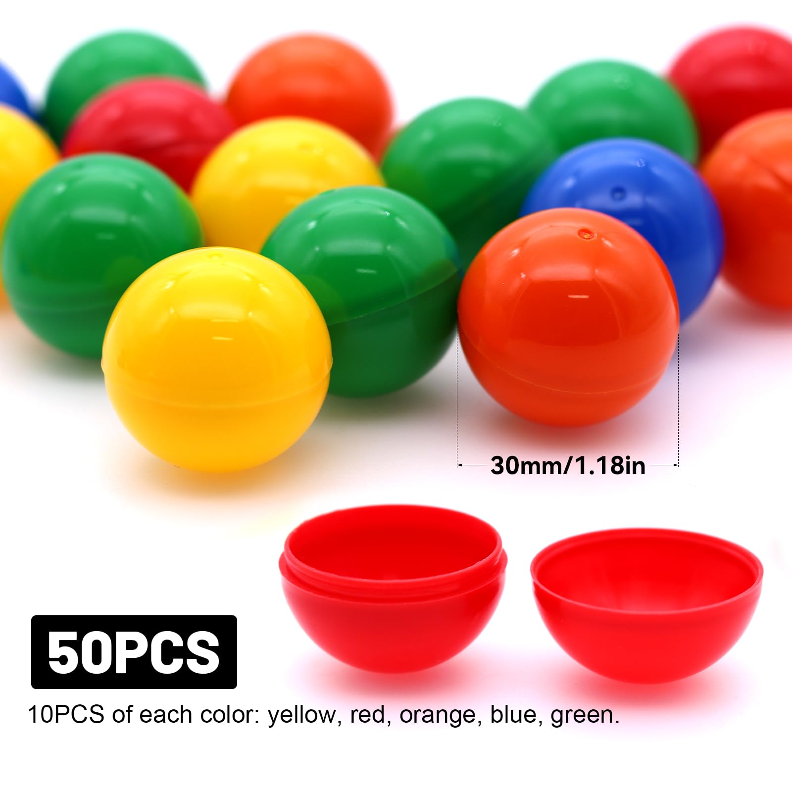 Loterijbal, 50 stuks kleurrijke kunststof ballen van 3 cm, bingo-ballen