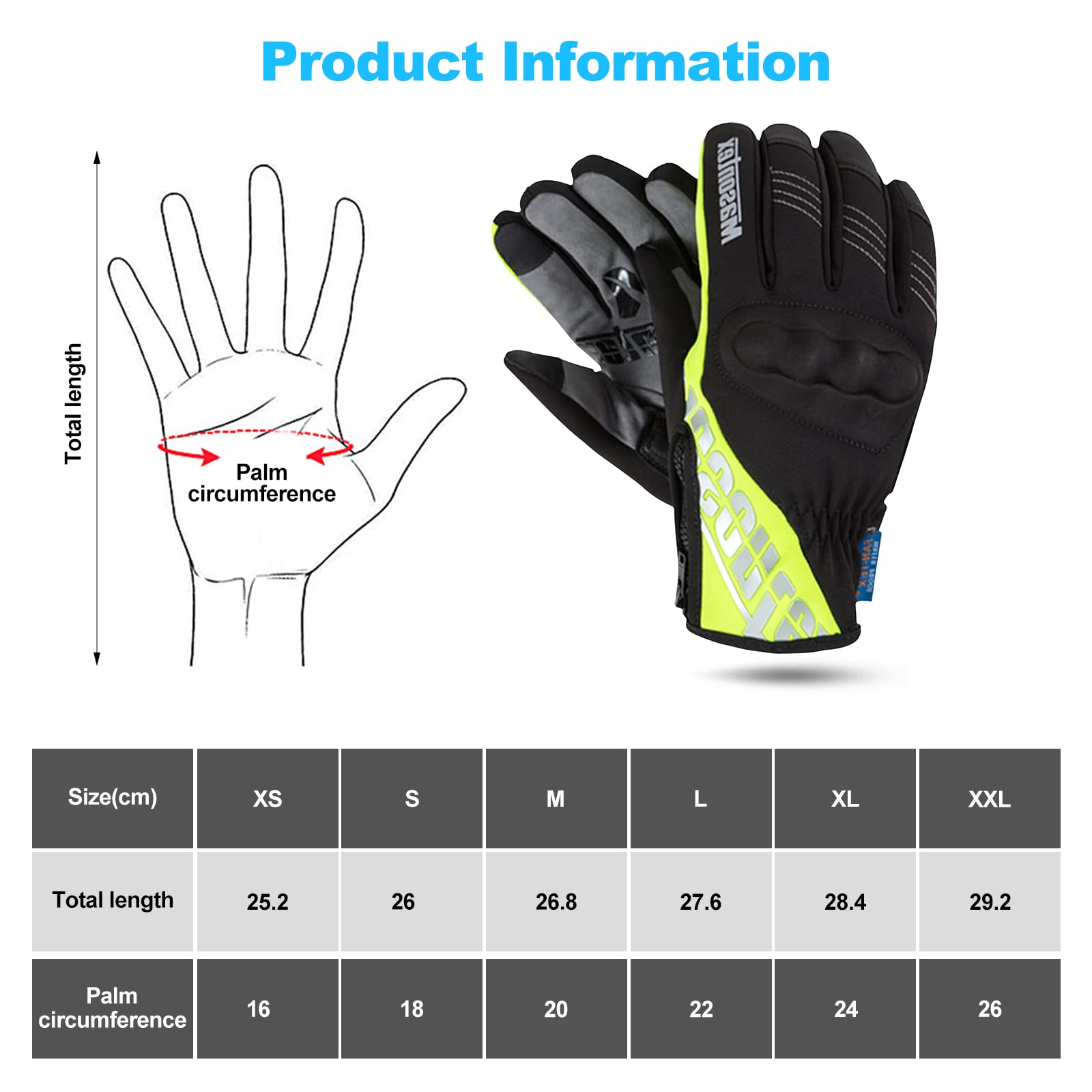 Gants de Moto, Gants à Écran Tactile Plein pour Femme et Homme, Gants Moto Coupe-Vent et Étanche pour VTT, Moto Cross, Scooter, Vélo et Autres Sports de Plein Air