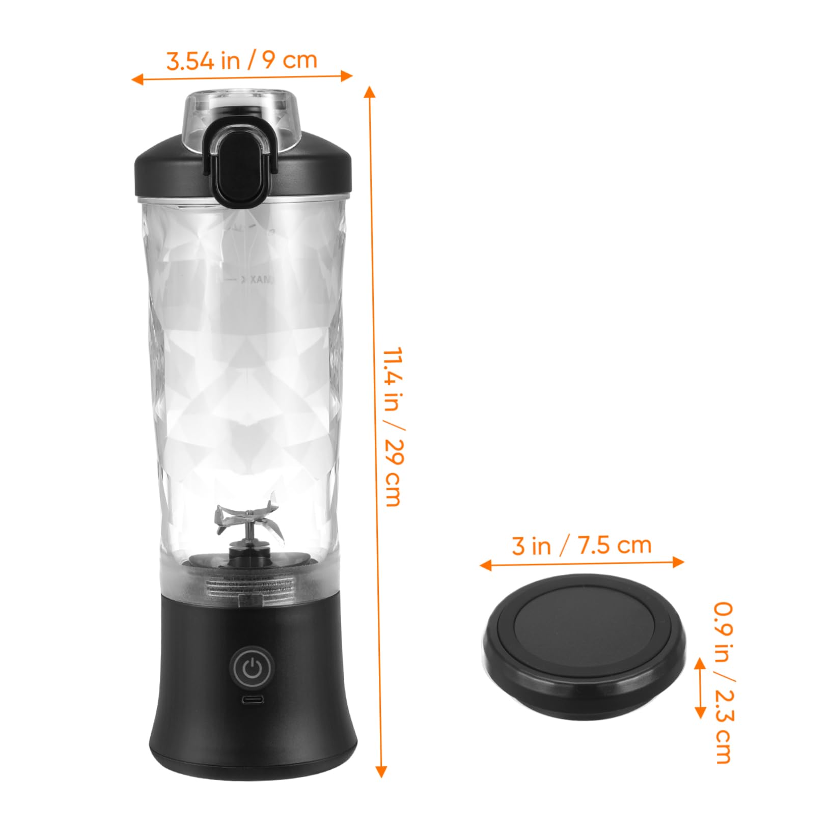 ULTECHNOVO Juicer Compact Fruit Mixer with Flap Top Design for Quick Juicing for Travel Gym Office and Home Use Lightweight and Easy to Operate