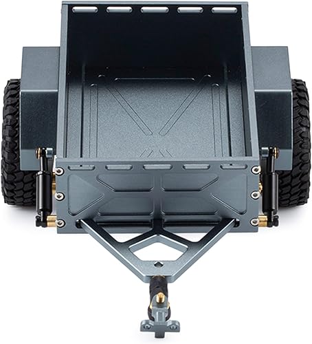 Miniatura 5 de Remolque de aluminio CNC para remolques a control remoto, remolque de metal utilitario 118 con soporte de enganche para RC Crawler TRX4M Bronco