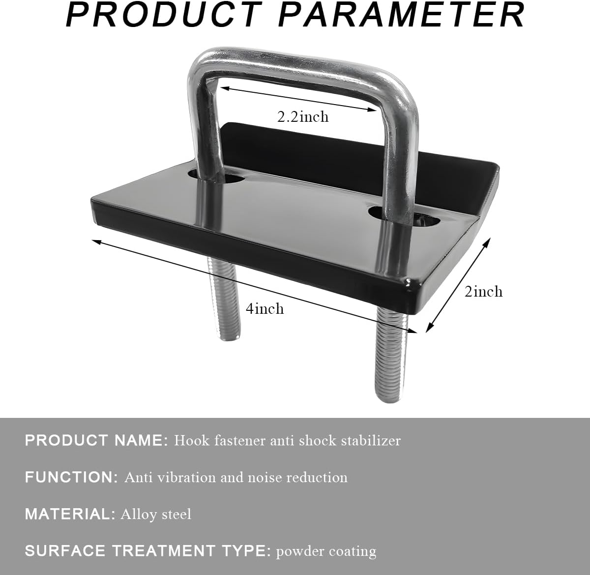 DXNQ Hitch Tightener Clamp, Anti-Rattle Steel Trailer Hitch for 1.25" to 2" Receivers, Rust-Proof Heavy Duty U-Bolt Hitch Stabilizer for Trailers & Trucks, Car Accessories