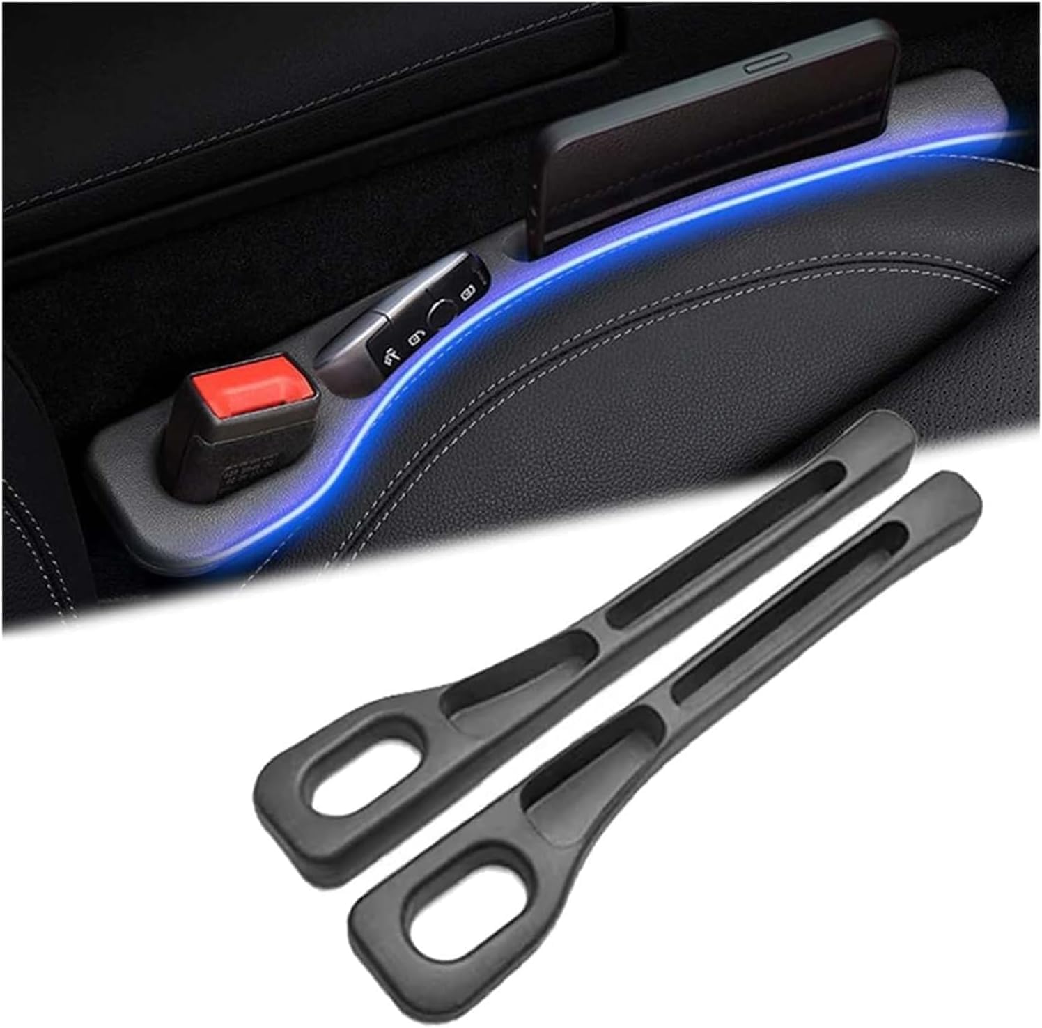 ZRSFCKB Car Seat Gap Filler Organiser for Mercedes Benz SLK R170 R171 R172 SL R129 R230 R231 R232 Leakproof Side Pocket Phone Key Storage Box