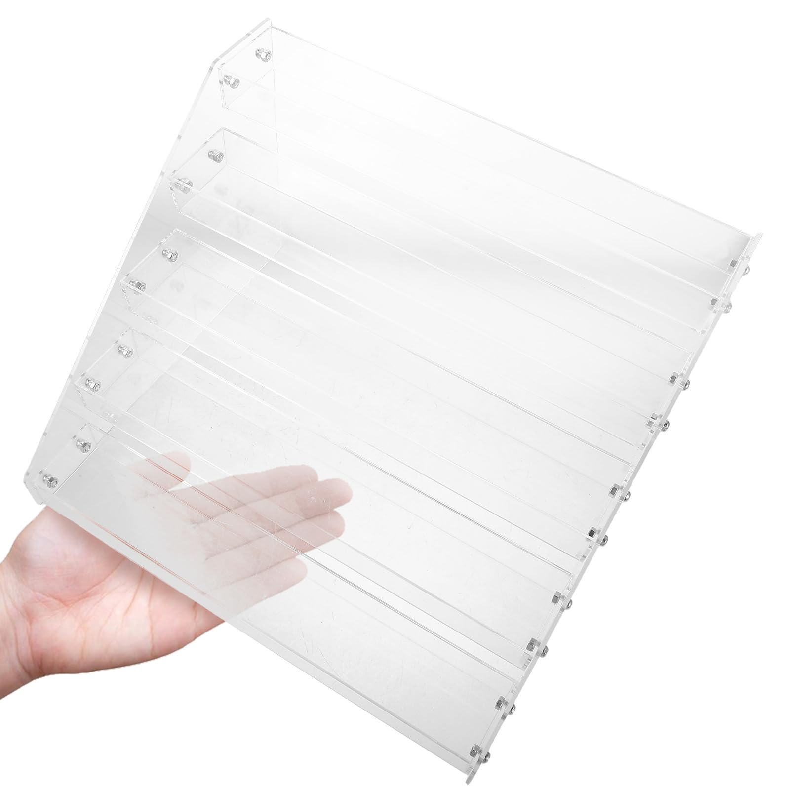 2 Piezas Organizador de Maquillaje Acrílico Transparente de Múltiples Capas con Diseño Escalonado y Acabado Liso para Categorización en Encimeras y Centros de Belleza