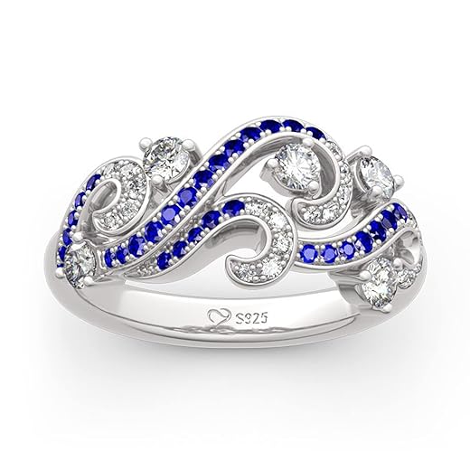 Ocean Waves Design Engagement Ring