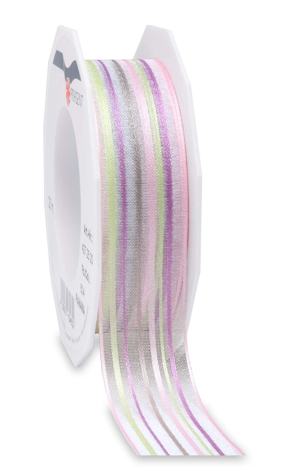 Präsent - Panama Organza Ribbon Pink 25 mm Width, 20 m Length, Anise