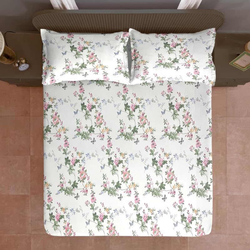Image of Avinya 300 TC Microfiber XXL Soft Cotton Super King Size Bedsheet for Double Bed, King Size 108 Inches X 108 Inches, 9 Feet, 275 X 275 cm with 2 Large Size Pillow Covers |neem