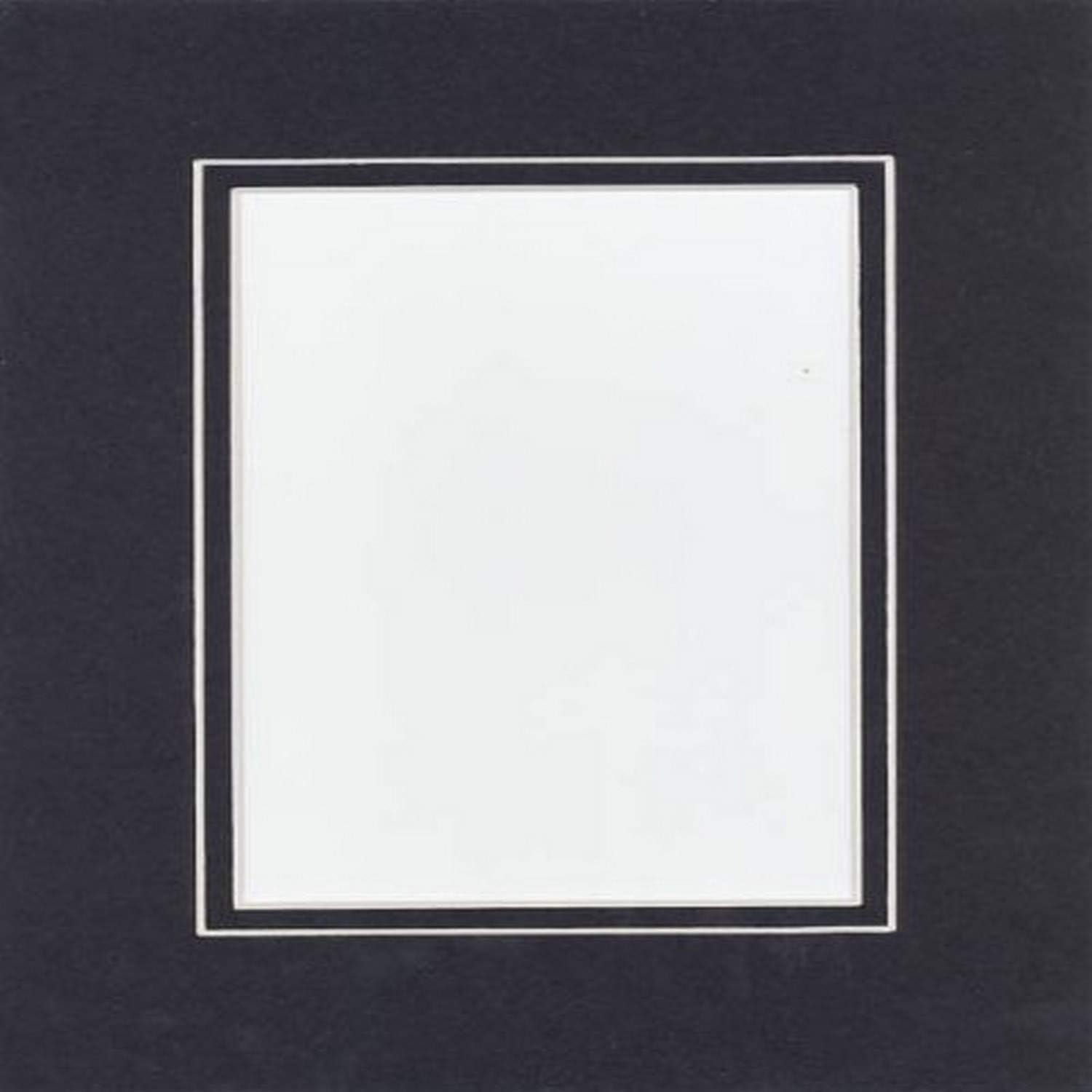 Pack of 10 16x20 Black/Black Double Mats Mattes with White