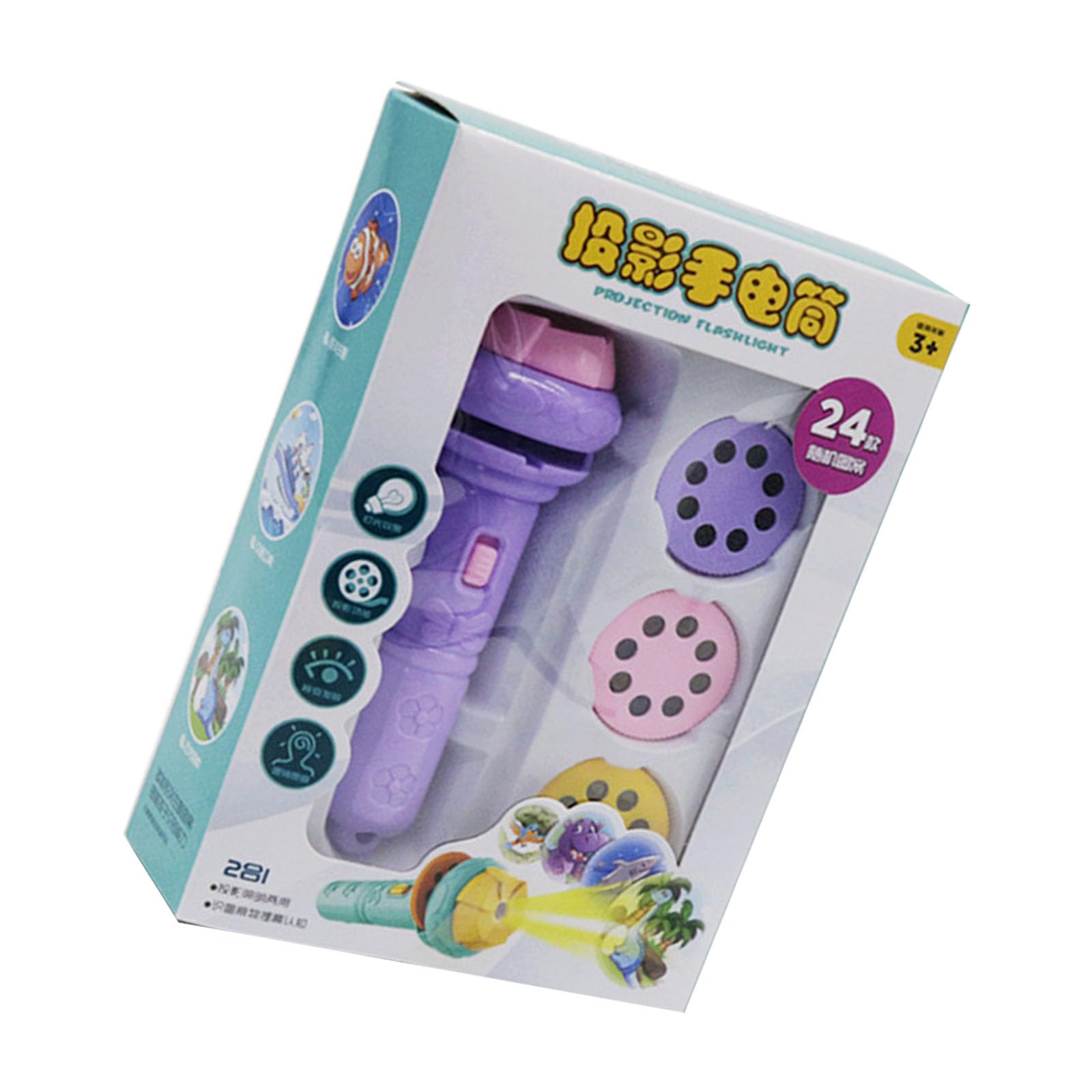 TFAOYS Cartoon Projection Educational Flashlight Toy for Kids Early Learning with Safe Portable Parties Cartoon Projection Toy for Children