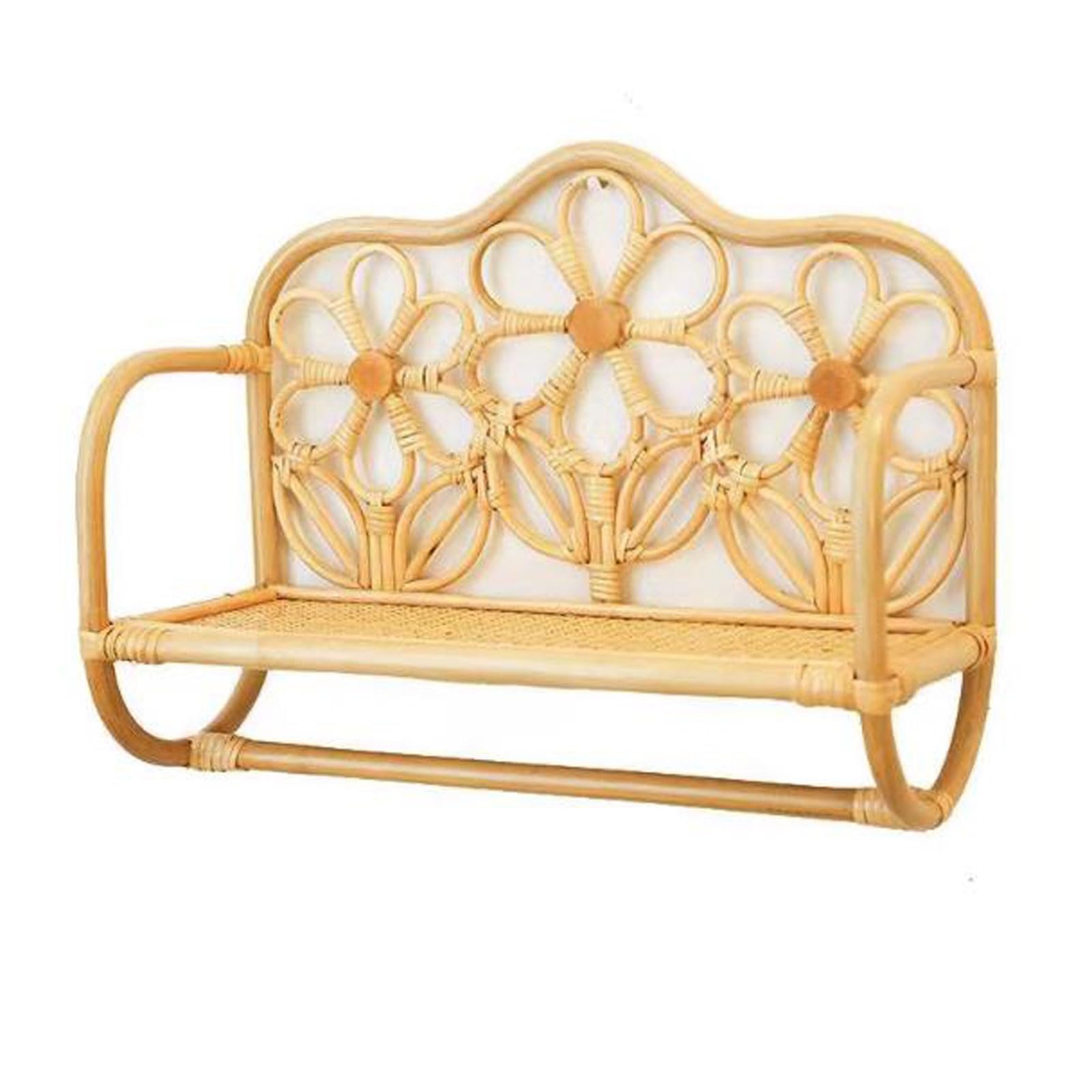 floating shelves Rattan Weaving Floating Shelves,Handmade Wall Mounted Shelves Farmhouse Decorative Storage Shelf for Bedroom, Bathroom, Home Office, Living Room shelves for wall