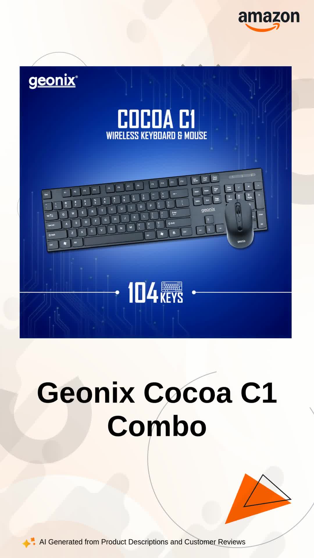 Amazon.in: Buy Geonix Cocoa C1 Keyboard and Mouse Wireless Combo