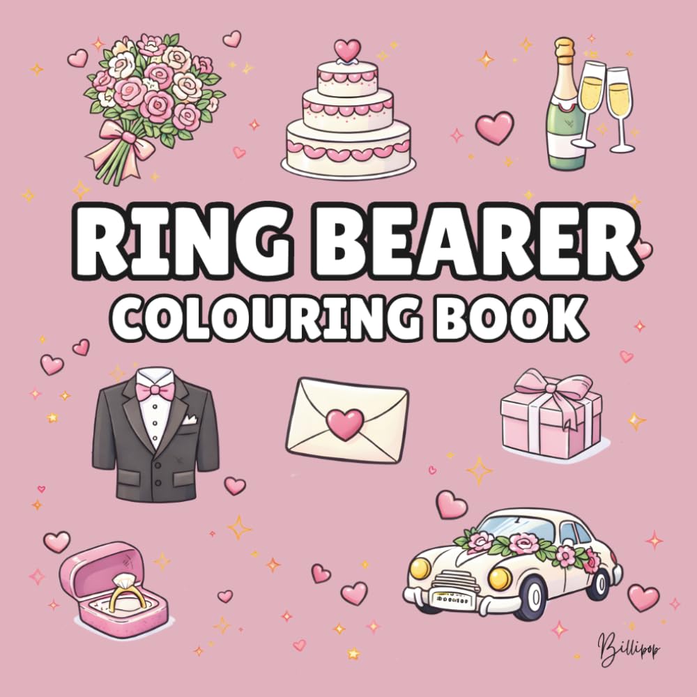Ring Bearer Colouring Book: Bold and Easy Wedding Colouring Pages for Children - Cover Colour: Dusty Rose: A Fun, Bold and Easy Wedding Activity Book Gift (Wedding Colouring Books – Bold & Easy)