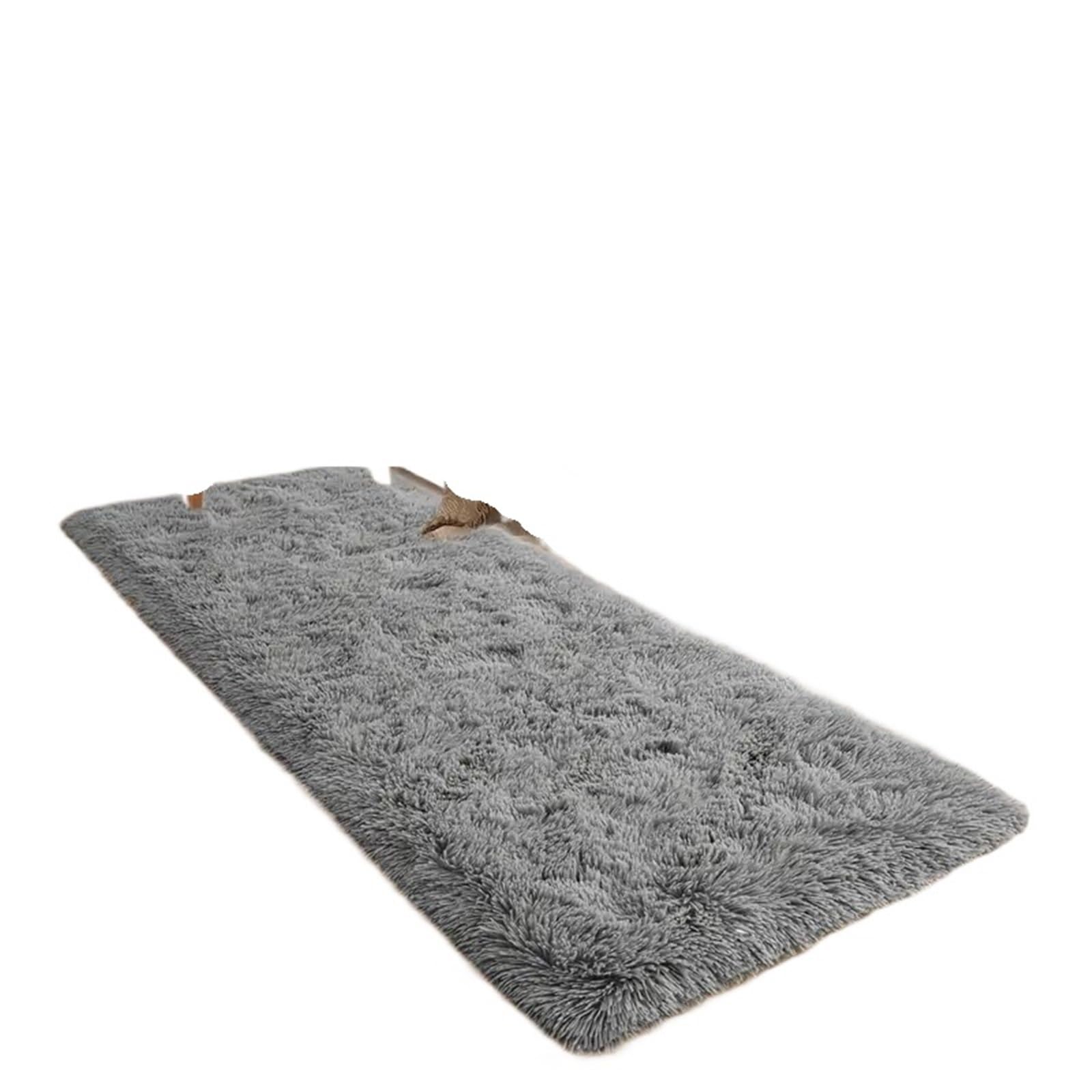 Hearth Rugs for Fireplaces Soft And Fluffy Long Pile Carpet, Easy-Care And Machine Washable Living Room Sofa Rug, Bedside For Bedroom Home Decor(Grey,100x200cm 40x79inch)