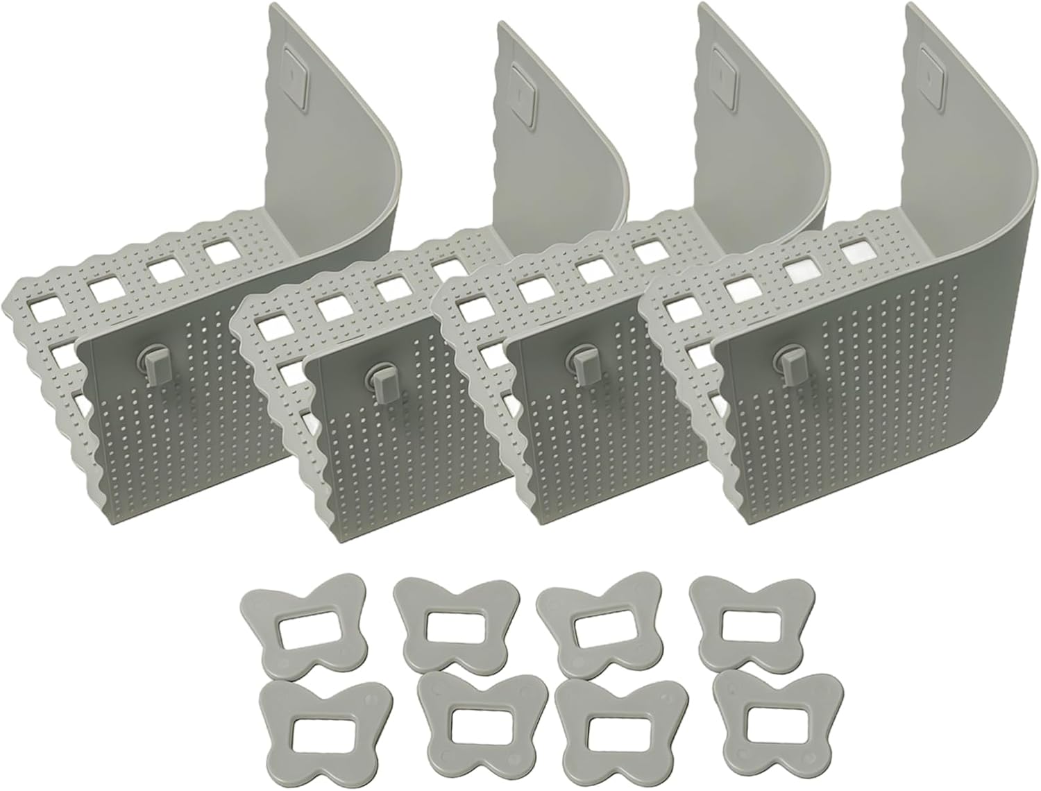 Silicone Bed Sheet Holders Gray, 4 Pcs Clips Anti-Slip, Corners for Keeps Sheets Firm & Tight, Mattresses Standard King Queen Fit, Easy Installation